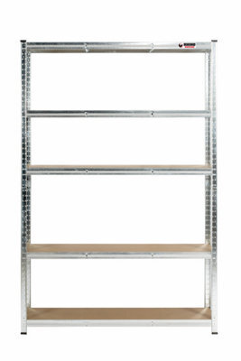 Rhino Racking 180 X 120 X 40Cm - Galvanised - 5 Tier Boltless Heavy Duty Garage Shelving Unit - 1000Kg Load Weight - image 1