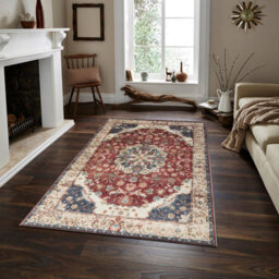 Ameha Modern Large Area Rug Whisper Cashmere Hallway Carpets Kitchen Mat Indoor Outdoor Rugs Living Room 160 X 230 Cm Red Floral - thumbnail 2