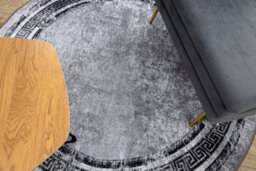 RugsX Miro 51254.802 Circle Washing Carpet Marble, Greek Anti-Slip - Grey /   Circle 160 Cm - thumbnail 5