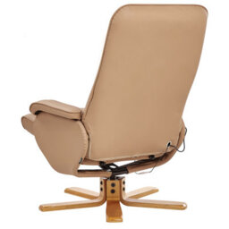 Beliani Massage Chair Relaxpro With Footstool Faux Leather Light Brown - thumbnail 7