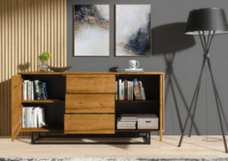 Vista Loft Sideboard 140Cm Industrial Dark Oak - Creative Furniture - thumbnail 8