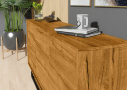 Vista Loft Sideboard 140Cm Industrial Dark Oak - Creative Furniture - thumbnail 4