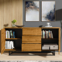 Vista Loft Sideboard 140Cm Industrial Dark Oak - Creative Furniture - thumbnail 7