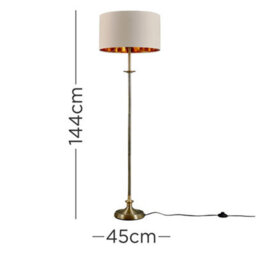 Valuelights Belmont Traditional Style Antique Brass Sconce Floor Lamp With Beige/gold Drum Shade - Includes 6W Led Bulb 3000K - thumbnail 6