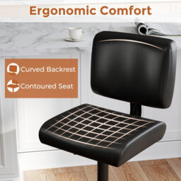 Costway Bar Stools Set Of 2 Swivel Bar Chairs With Adjustable Height-Black - thumbnail 5