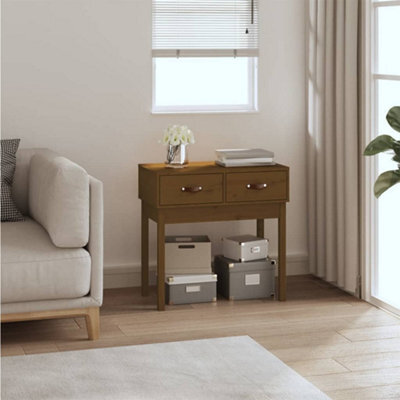 Berkfield Console Table Honey Brown 76.5X40X75 Cm Solid Wood Pine - image 1