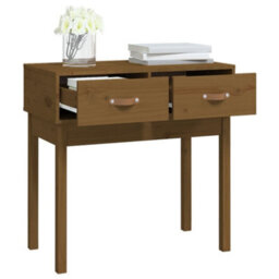 Berkfield Console Table Honey Brown 76.5X40X75 Cm Solid Wood Pine - thumbnail 7
