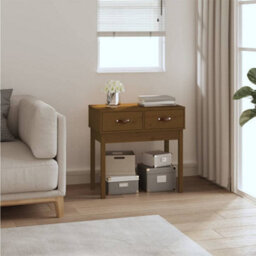 Berkfield Console Table Honey Brown 76.5X40X75 Cm Solid Wood Pine