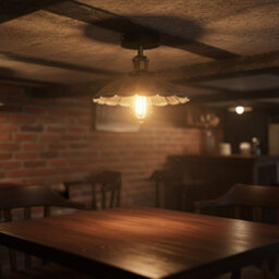 Industrial- Flush Light Fitting Metal 22Cm Lampshade E27 Ceiling Lighting Fixture For Indoor Kitchen Dining Room - thumbnail 2