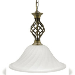 Long Life Lamps Company Vintage Antique Brass Ceiling Pendant Light Frosted Glass Fixture Chain Suspended H3123 - thumbnail 4