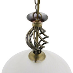 Long Life Lamps Company Vintage Antique Brass Ceiling Pendant Light Frosted Glass Fixture Chain Suspended H3123 - thumbnail 5