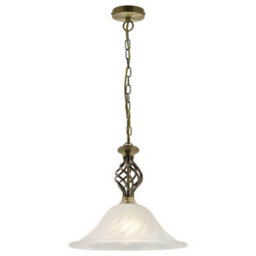 Long Life Lamps Company Vintage Antique Brass Ceiling Pendant Light Frosted Glass Fixture Chain Suspended H3123 - thumbnail 3