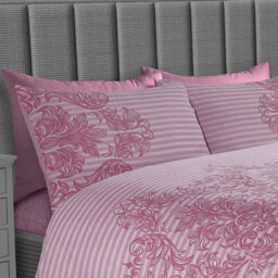 Gc Gaveno Cavailia Royal Damask Duvet Cover Bedding Set Blush Pink Super King 3Pc With Reversible Damask Printed Quilt Cover - thumbnail 2