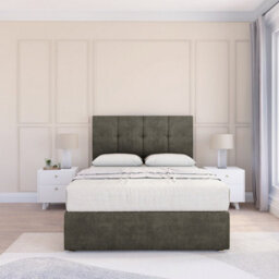 "Sloomy 5Ft Jasmine Dumfries Pewter Memory Foam Bed Set With 2 Drawers, Mattress & 26"" Headboard - King" - thumbnail 2
