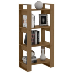Berkfield Book Cabinet/room Divider Honey Brown 60X35X125 Cm Solid Wood - thumbnail 5