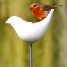 GardenSkill Ceramic Garden Wild Bird Seed Feeder With Mounting Ground Pole - Large - thumbnail 2