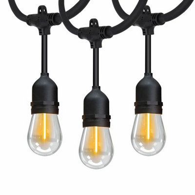 Xample Feit 48Ft 24 Led String Lights Outdoor Indoor Weatherproof Warm White Connectable Patio Garden Decorative Lighting Set - image 1