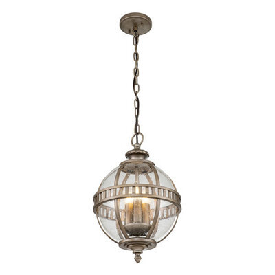 Luminosa Lighting Elstead Halleron Chain Lantern Outdoor Pendant Ceiling Light Burnished Bronze Ip44 - image 1