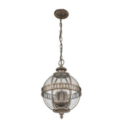 Luminosa Lighting Elstead Halleron Chain Lantern Outdoor Pendant Ceiling Light Burnished Bronze Ip44 - thumbnail 5