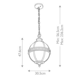 Luminosa Lighting Elstead Halleron Chain Lantern Outdoor Pendant Ceiling Light Burnished Bronze Ip44 - thumbnail 2
