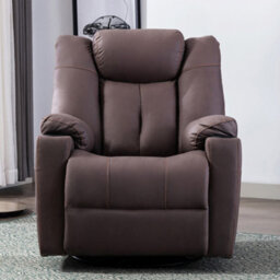 More4Homes Afton Fabric Recliner Rocking Swivel Gaming Cinema Lounge Sofa Chair Brown - thumbnail 7
