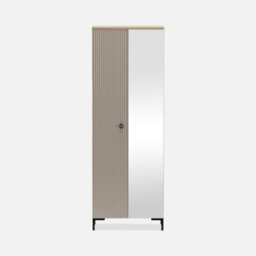 Heze Furniture Bella 2 Door Modern Loft Style Wardrobe With Mirror - thumbnail 1