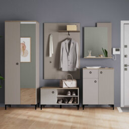 Heze Furniture Bella 2 Door Modern Loft Style Wardrobe With Mirror - thumbnail 5