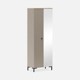 Heze Furniture Bella 2 Door Modern Loft Style Wardrobe With Mirror - thumbnail 2
