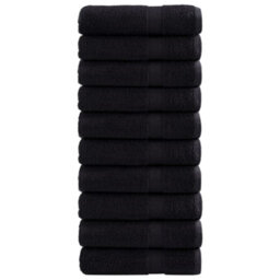 Berkfield Premium Hand Towels Solund 10 Pcs Black 50X100 Cm 600 Gsm