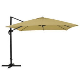 Living And Home 3M Large Square Canopy Rotatable Tilting Garden Rome Umbrella Cantilever Parasol With Square Fillable Base, Taupe - thumbnail 3