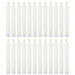 "SolaDirect White Table Household Dinner Tapered Candles, Decorative Household Candles, 6 Hours Burning Time, 18Cm / 7"" Long (Pack Of 24)" - thumbnail 1