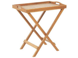Beliani Outdoor Tea Table, Foldable Acacia Tray, Light Brown, 68 X 45 Cm - thumbnail 3