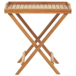 Beliani Outdoor Tea Table, Foldable Acacia Tray, Light Brown, 68 X 45 Cm - thumbnail 1