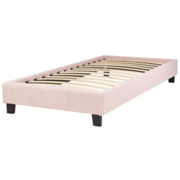 Wyld and Coco Luxenest Eu 3Ft Light Pink Boucle Slatted Bed Frame Without Headboard - Single, Plywood Slatted Support, 7Kg - thumbnail 6