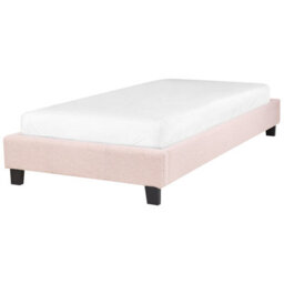 Wyld and Coco Luxenest Eu 3Ft Light Pink Boucle Slatted Bed Frame Without Headboard - Single, Plywood Slatted Support, 7Kg - thumbnail 4