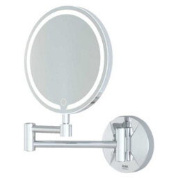 RAK Ceramics Rak Demeter Chrome Round Led Illuminated Magnifying Extending Bathroom Mirror Ip44 - thumbnail 1