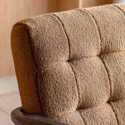Xample Gallery Humber Orange Faux Sheepskin Armchair, Solid Oak Frame, Foam Cushioned Accent Chair, Fully Assembled - thumbnail 3