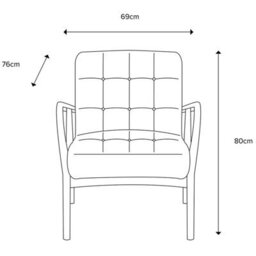 Xample Gallery Humber Orange Faux Sheepskin Armchair, Solid Oak Frame, Foam Cushioned Accent Chair, Fully Assembled - thumbnail 2