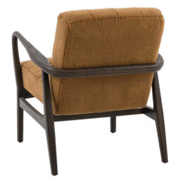 Xample Gallery Humber Orange Faux Sheepskin Armchair, Solid Oak Frame, Foam Cushioned Accent Chair, Fully Assembled - thumbnail 7