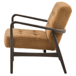 Xample Gallery Humber Orange Faux Sheepskin Armchair, Solid Oak Frame, Foam Cushioned Accent Chair, Fully Assembled - thumbnail 6