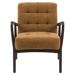 Xample Gallery Humber Orange Faux Sheepskin Armchair, Solid Oak Frame, Foam Cushioned Accent Chair, Fully Assembled - thumbnail 5