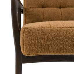 Xample Gallery Humber Orange Faux Sheepskin Armchair, Solid Oak Frame, Foam Cushioned Accent Chair, Fully Assembled - thumbnail 4
