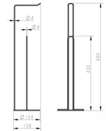 Affine Bathroom Wc Round Floor Standing Chrome Toilet Roll Holder Modern Storage Tidy - thumbnail 3