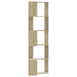 Vidaxl Corner Bookcase 5-Tier Sonoma Oak 50X50X179 Cm Engineered Wood - thumbnail 5