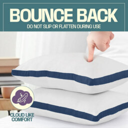 Nod Off Pillows 2 Pack Bed Pillow For Back Hotel Quality Pillows Bounce Back Pillow Bed Pillow For Back, Stomach Or Side Sleepers - thumbnail 5