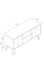 Core Products Augusta Driftwood 2 Door Wide Screen Tv Unit H57.0Cm X W114.5Cm X D39.5Cm - thumbnail 6