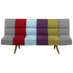Beliani Sofa Bed 2 Seater Ingaro Fabric Multicolour - thumbnail 1