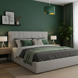 Happy Homewares Forest Green Velvet Fabric Pendant Shade With Gold Faux Leather Lining - thumbnail 6