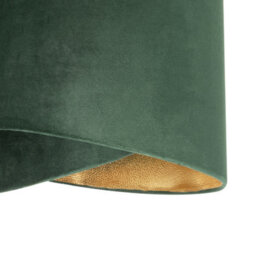 Happy Homewares Forest Green Velvet Fabric Pendant Shade With Gold Faux Leather Lining - thumbnail 4