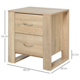 Wyld Haus Colu Set Of 2 Brown Wooden Bedside Tables With 2 Drawers Each, Melamine Finish, 48 X 39 X 54 Cm - thumbnail 4